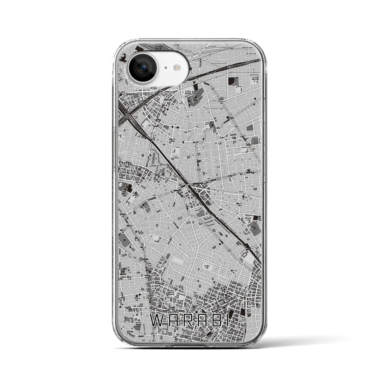 【蕨(埼玉県)】地図柄iPhoneケース(クリアタイプ)