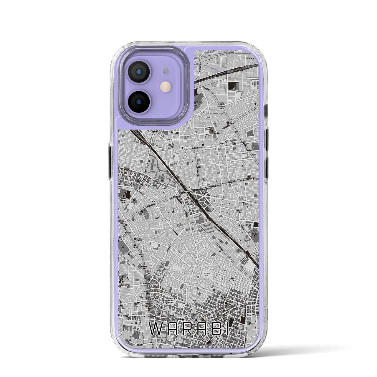 【蕨(埼玉県)】地図柄iPhoneケース(MagSafeタイプ)