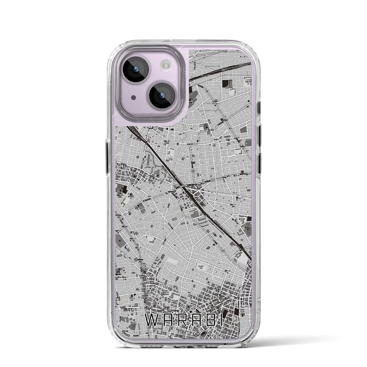 【蕨(埼玉県)】地図柄iPhoneケース(MagSafeタイプ)