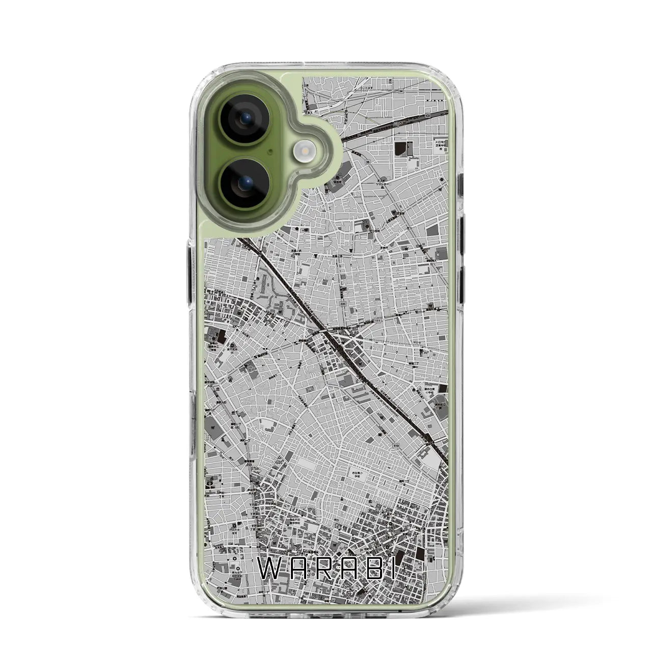 【蕨(埼玉県)】地図柄iPhoneケース(MagSafeタイプ)