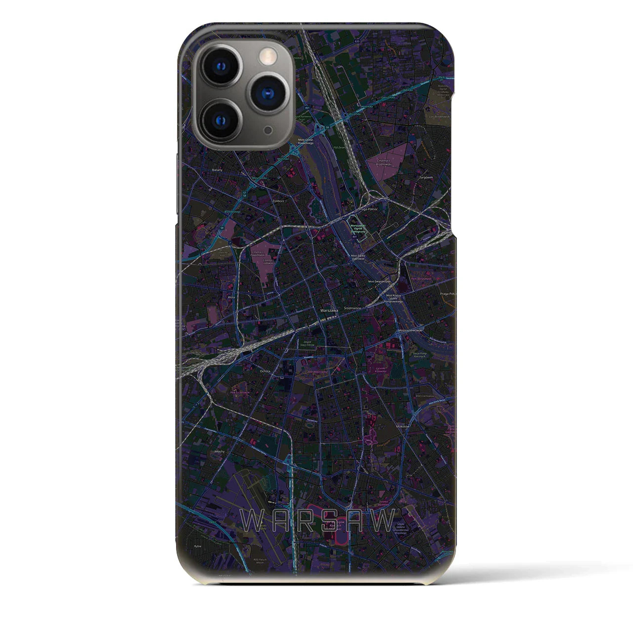 【ワルシャワ(ポーランド)】地図柄iPhoneケース(バックカバータイプ)