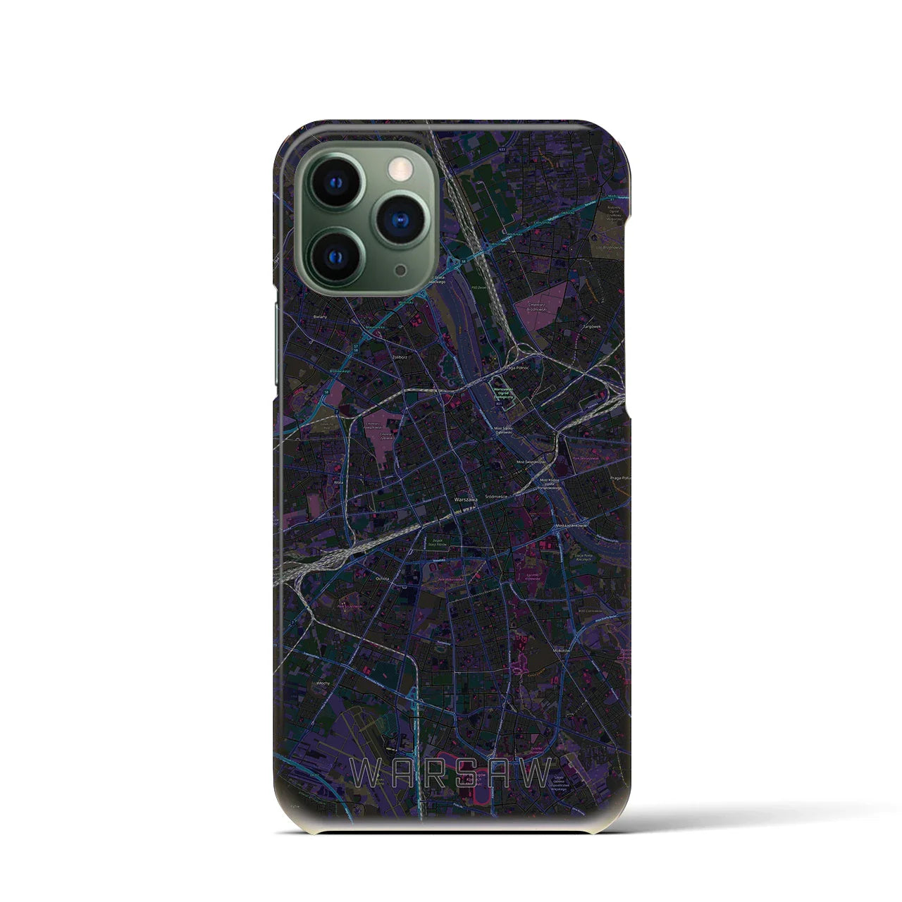 【ワルシャワ(ポーランド)】地図柄iPhoneケース(バックカバータイプ)