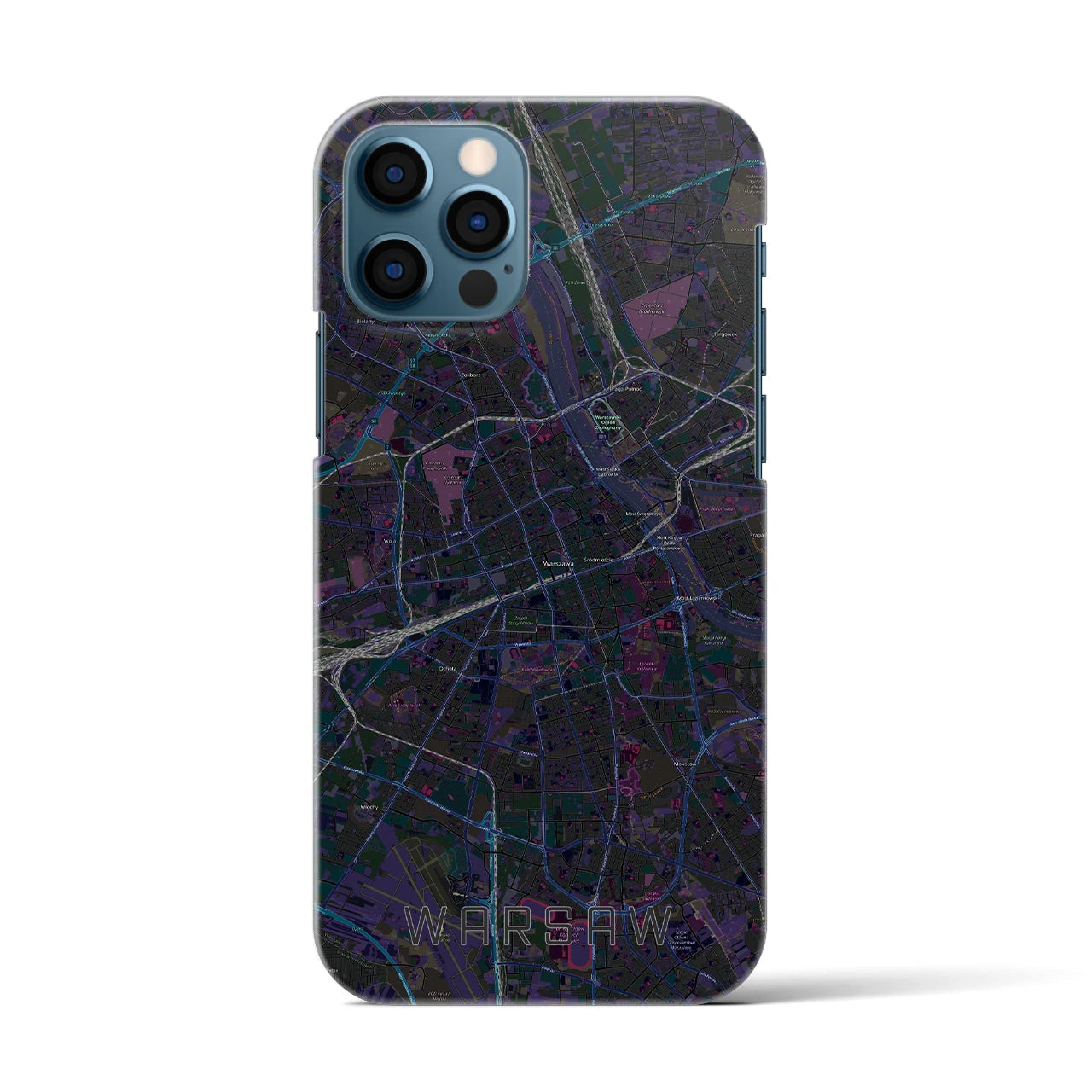 【ワルシャワ(ポーランド)】地図柄iPhoneケース(バックカバータイプ)