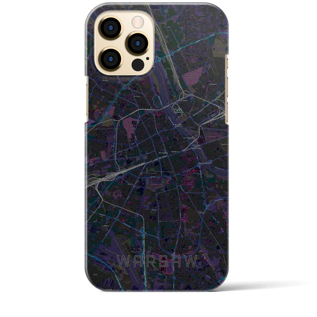 【ワルシャワ(ポーランド)】地図柄iPhoneケース(バックカバータイプ)