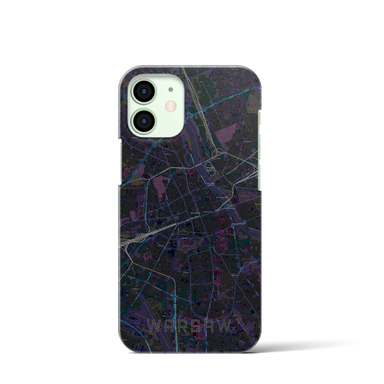 【ワルシャワ(ポーランド)】地図柄iPhoneケース(バックカバータイプ)