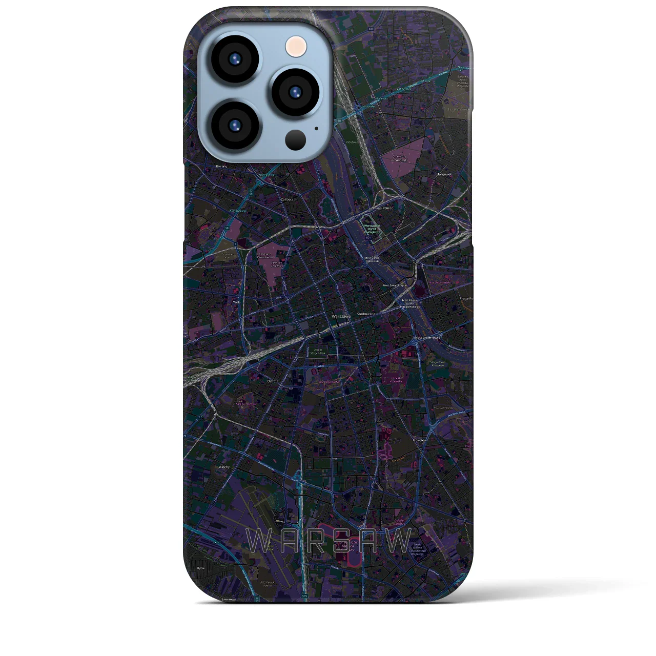 【ワルシャワ(ポーランド)】地図柄iPhoneケース(バックカバータイプ)