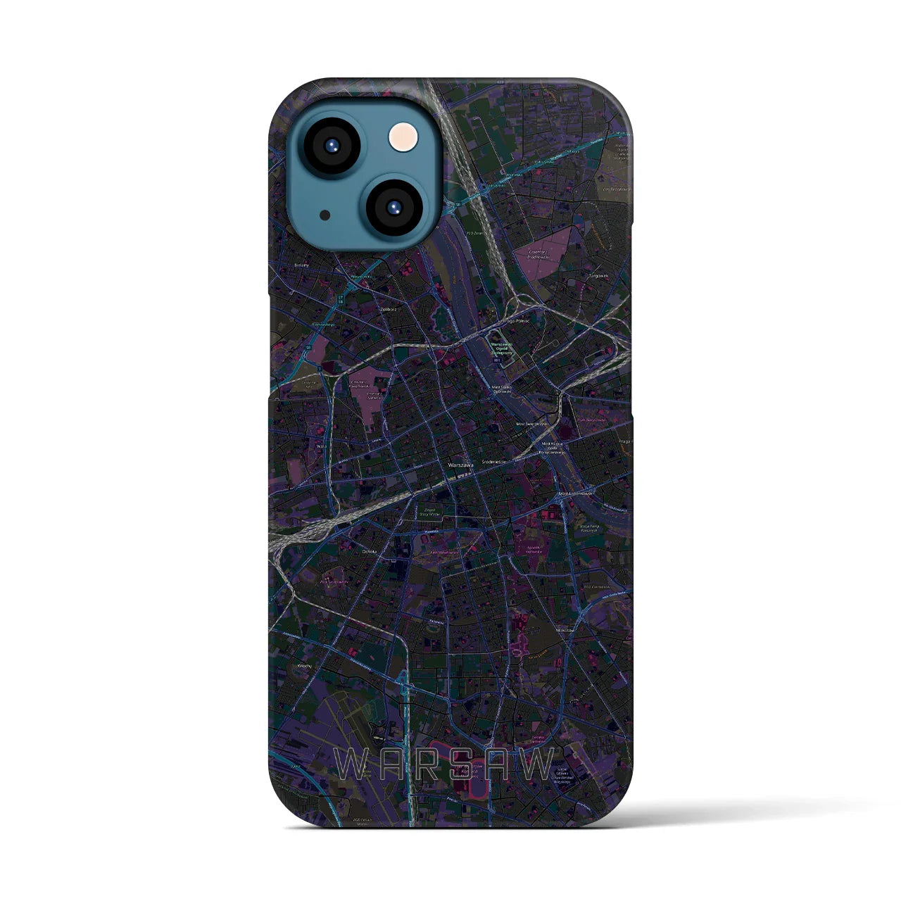 【ワルシャワ(ポーランド)】地図柄iPhoneケース(バックカバータイプ)