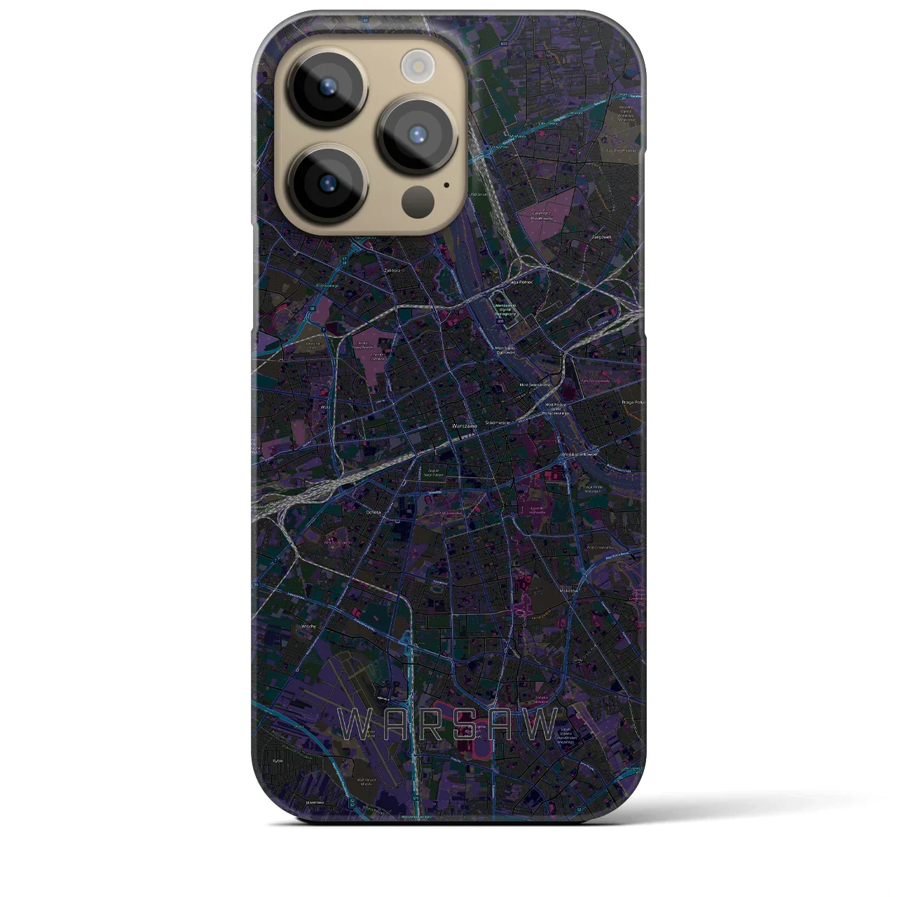 【ワルシャワ(ポーランド)】地図柄iPhoneケース(バックカバータイプ)
