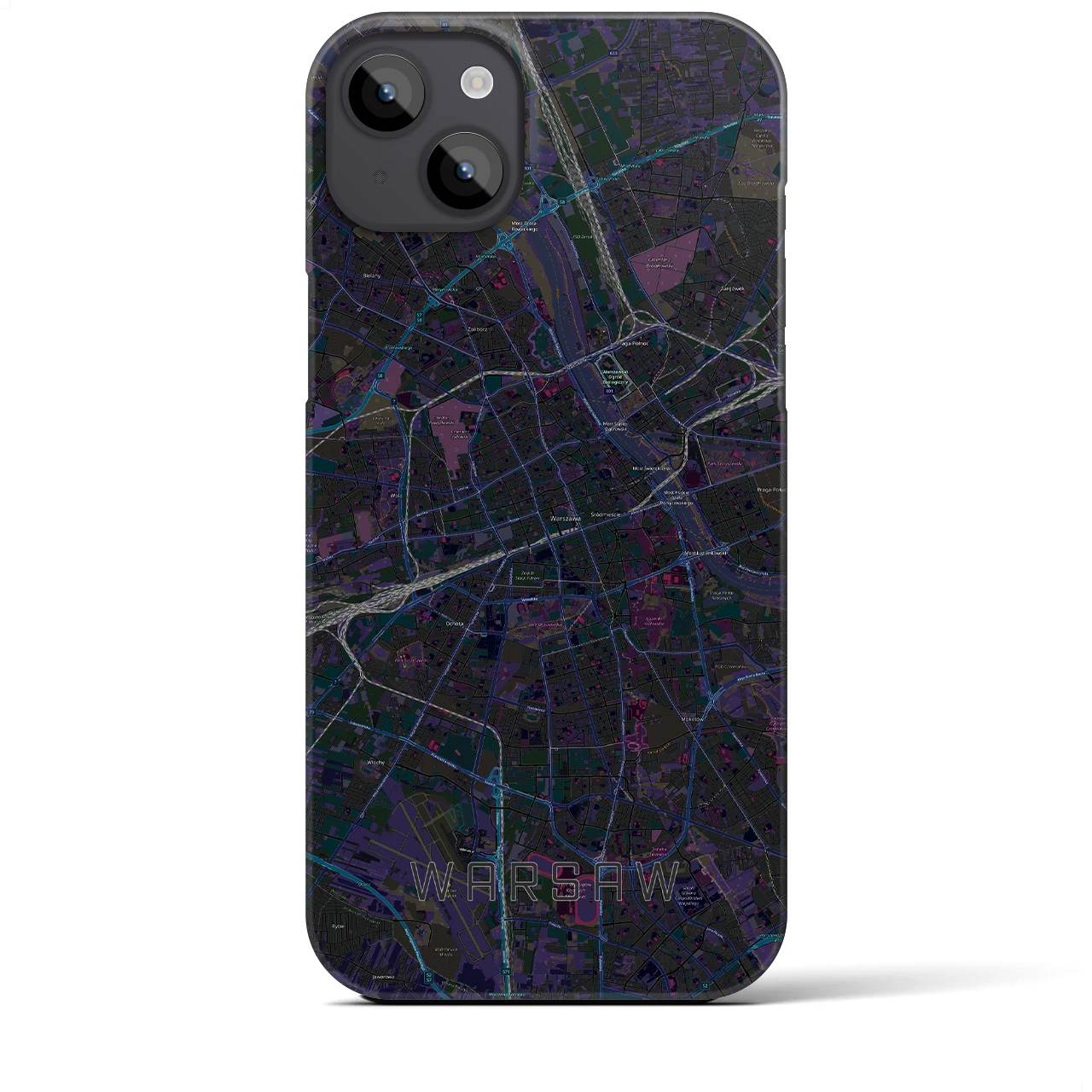 【ワルシャワ(ポーランド)】地図柄iPhoneケース(バックカバータイプ)