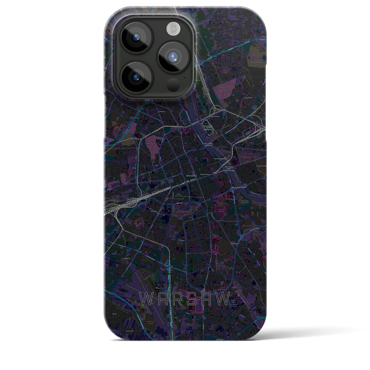 【ワルシャワ(ポーランド)】地図柄iPhoneケース(バックカバータイプ)