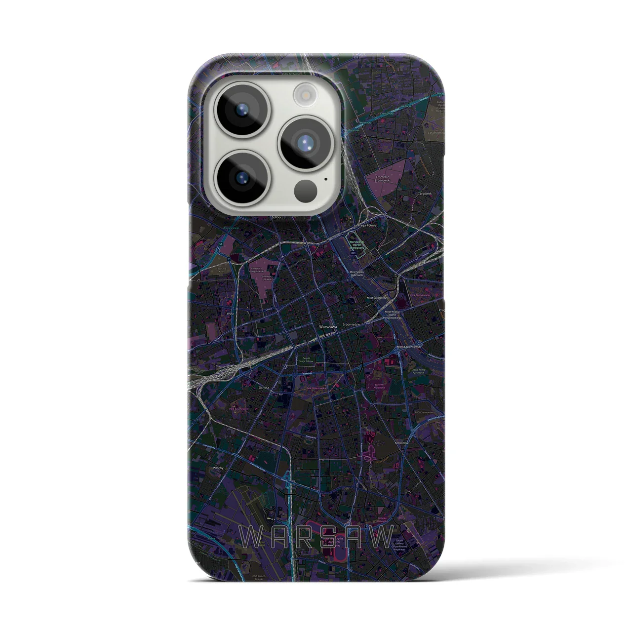 【ワルシャワ(ポーランド)】地図柄iPhoneケース(バックカバータイプ)