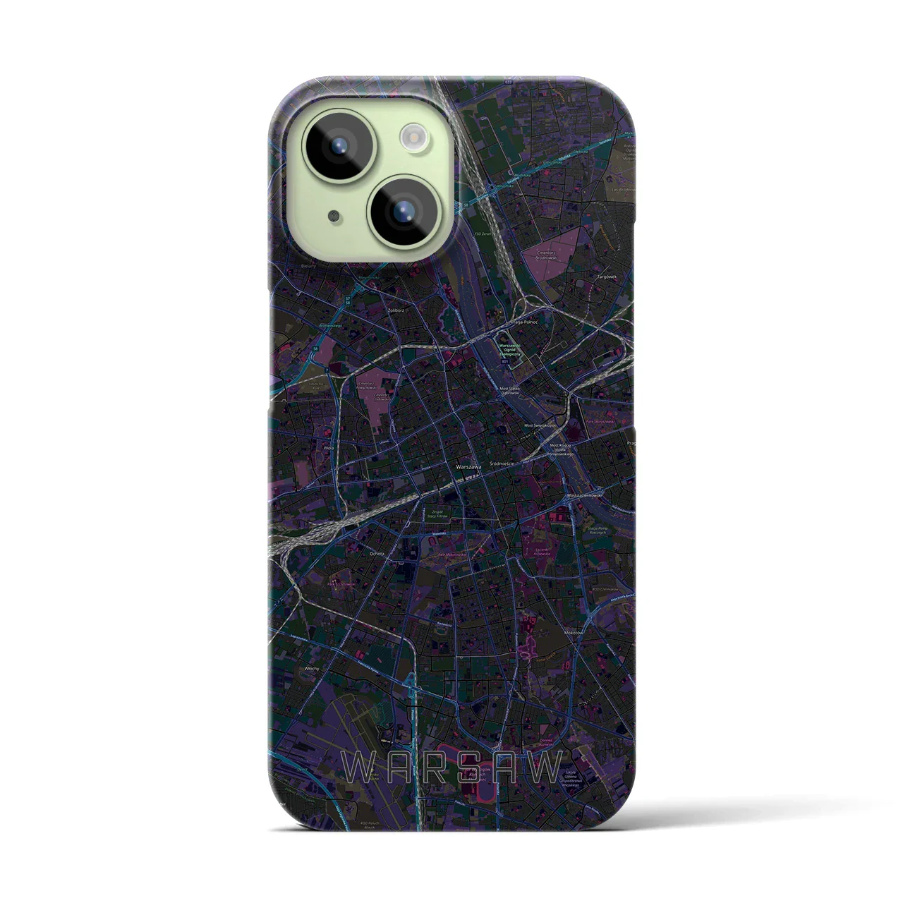 【ワルシャワ(ポーランド)】地図柄iPhoneケース(バックカバータイプ)