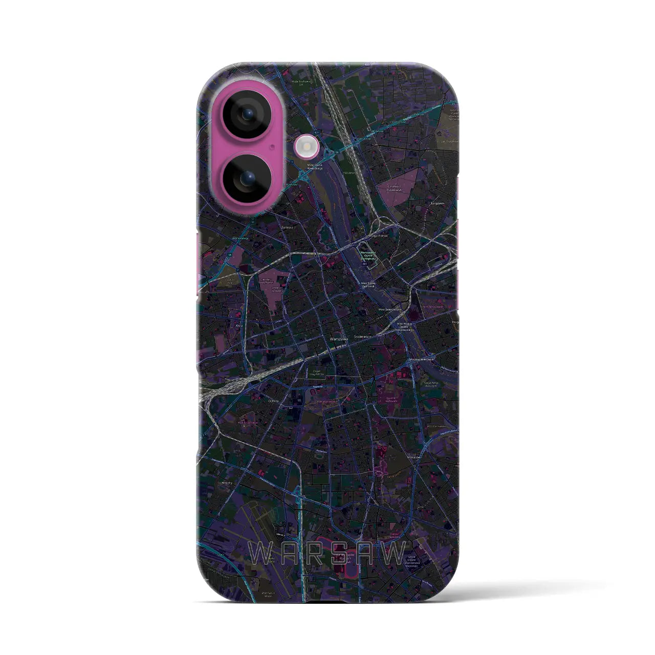 【ワルシャワ(ポーランド)】地図柄iPhoneケース(バックカバータイプ)
