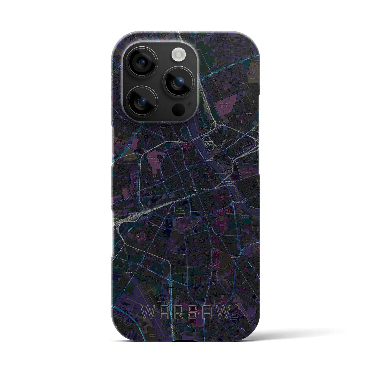 【ワルシャワ(ポーランド)】地図柄iPhoneケース(バックカバータイプ)