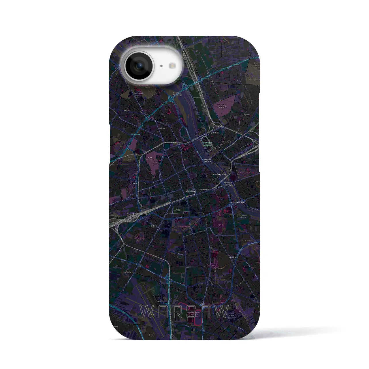 【ワルシャワ(ポーランド)】地図柄iPhoneケース(バックカバータイプ)