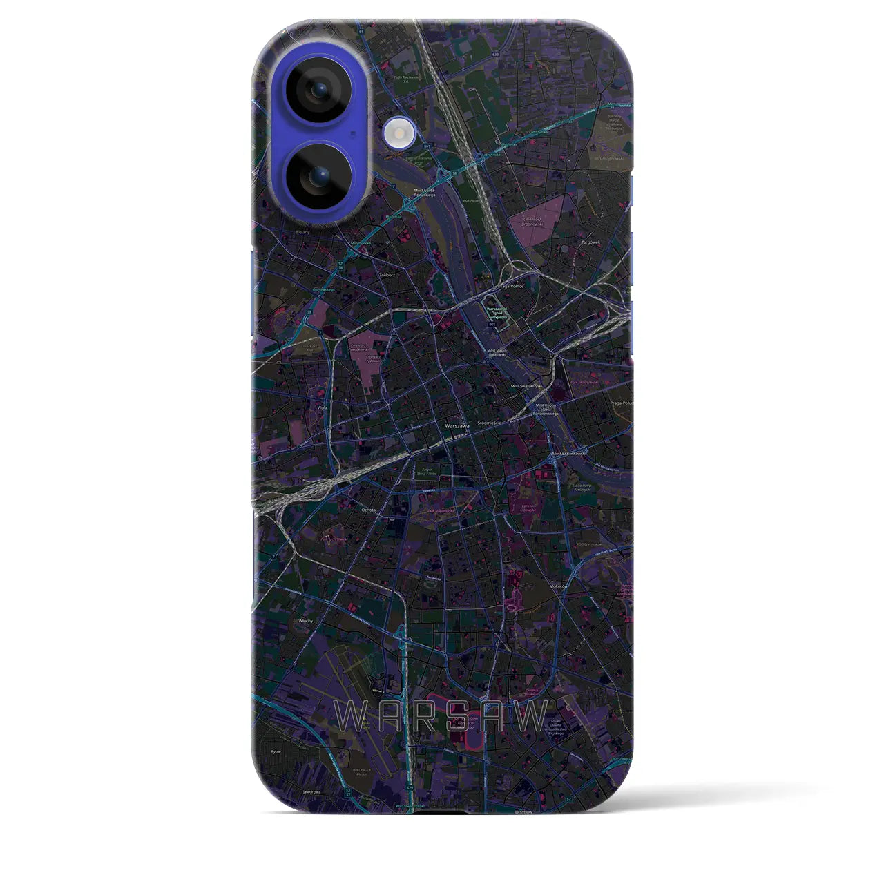 【ワルシャワ(ポーランド)】地図柄iPhoneケース(バックカバータイプ)