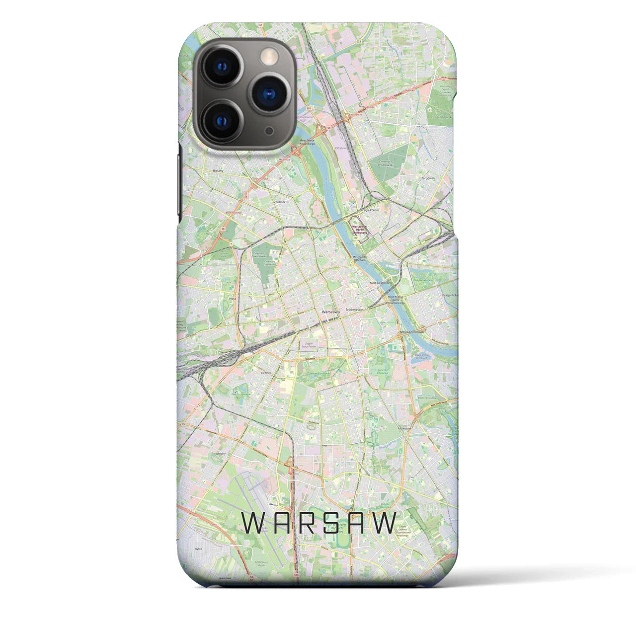 【ワルシャワ(ポーランド)】地図柄iPhoneケース(バックカバータイプ)