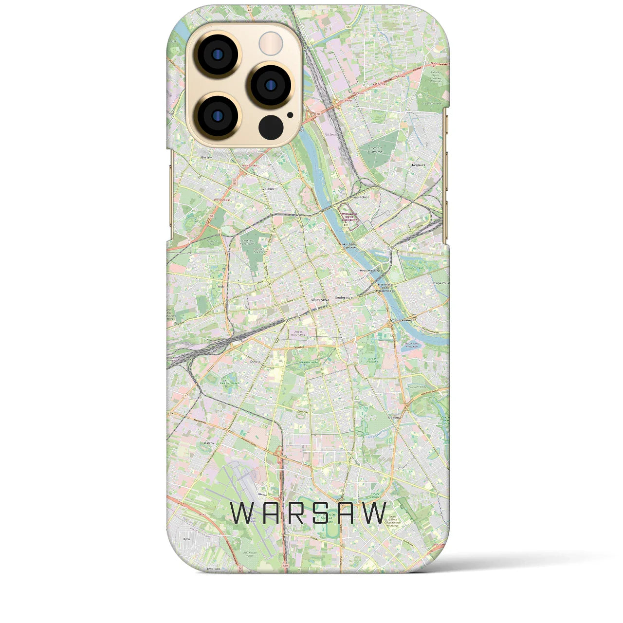 【ワルシャワ(ポーランド)】地図柄iPhoneケース(バックカバータイプ)