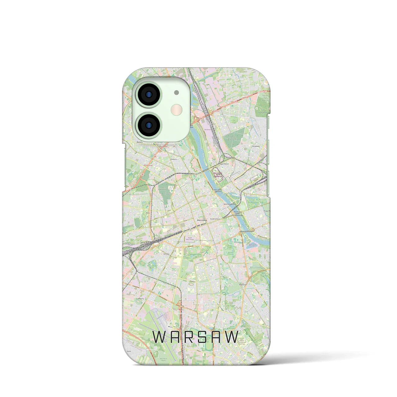 【ワルシャワ(ポーランド)】地図柄iPhoneケース(バックカバータイプ)