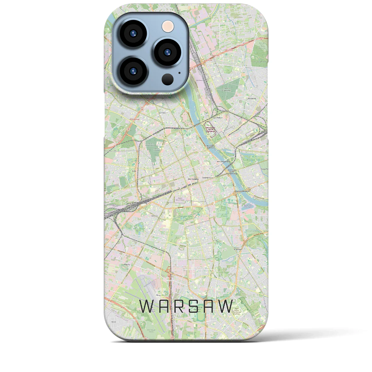 【ワルシャワ(ポーランド)】地図柄iPhoneケース(バックカバータイプ)