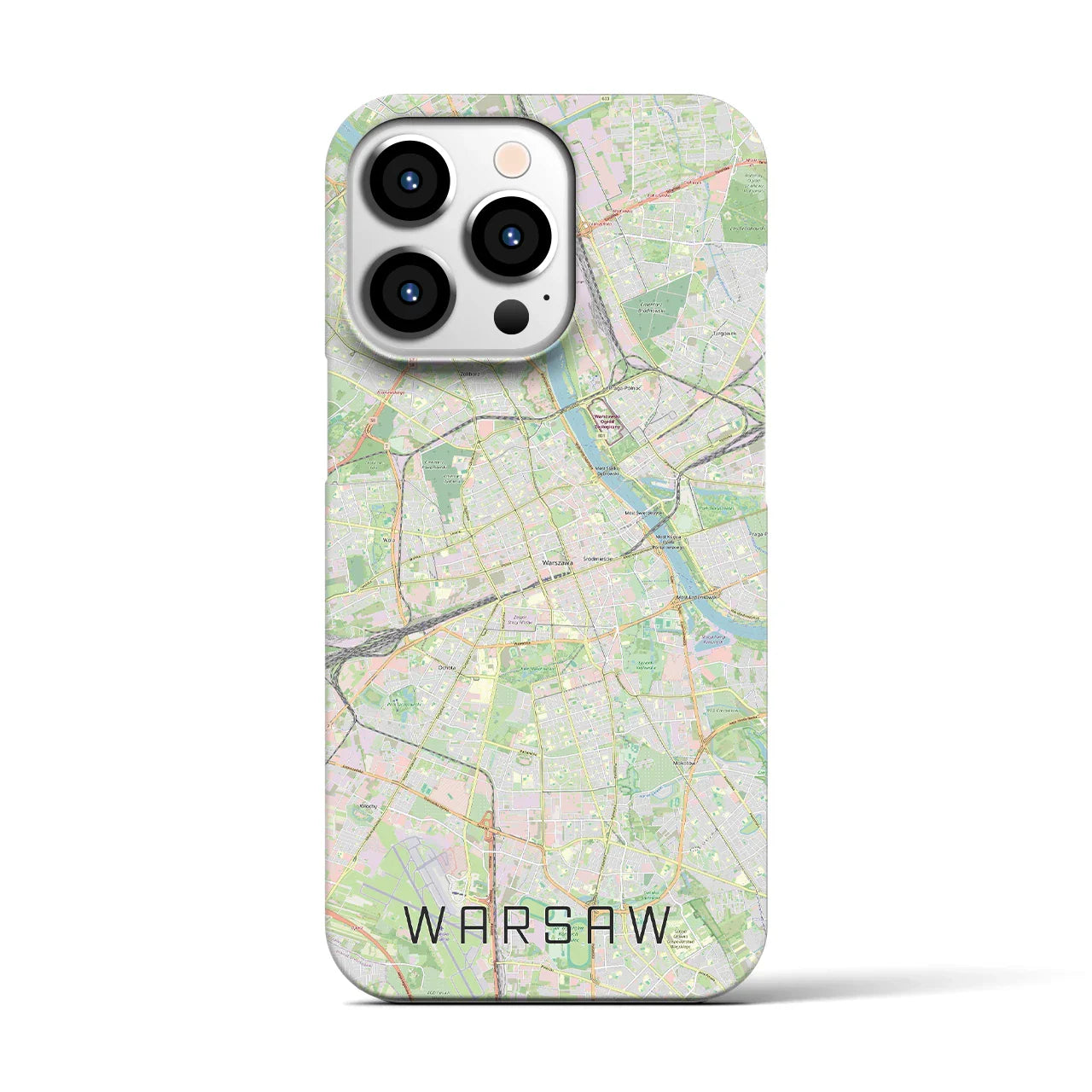 【ワルシャワ(ポーランド)】地図柄iPhoneケース(バックカバータイプ)