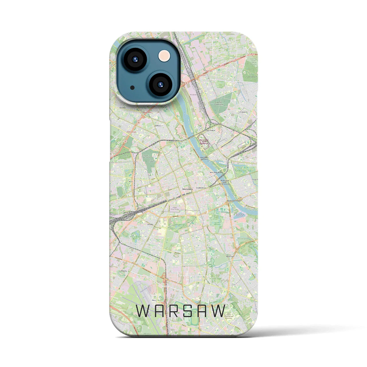 【ワルシャワ(ポーランド)】地図柄iPhoneケース(バックカバータイプ)
