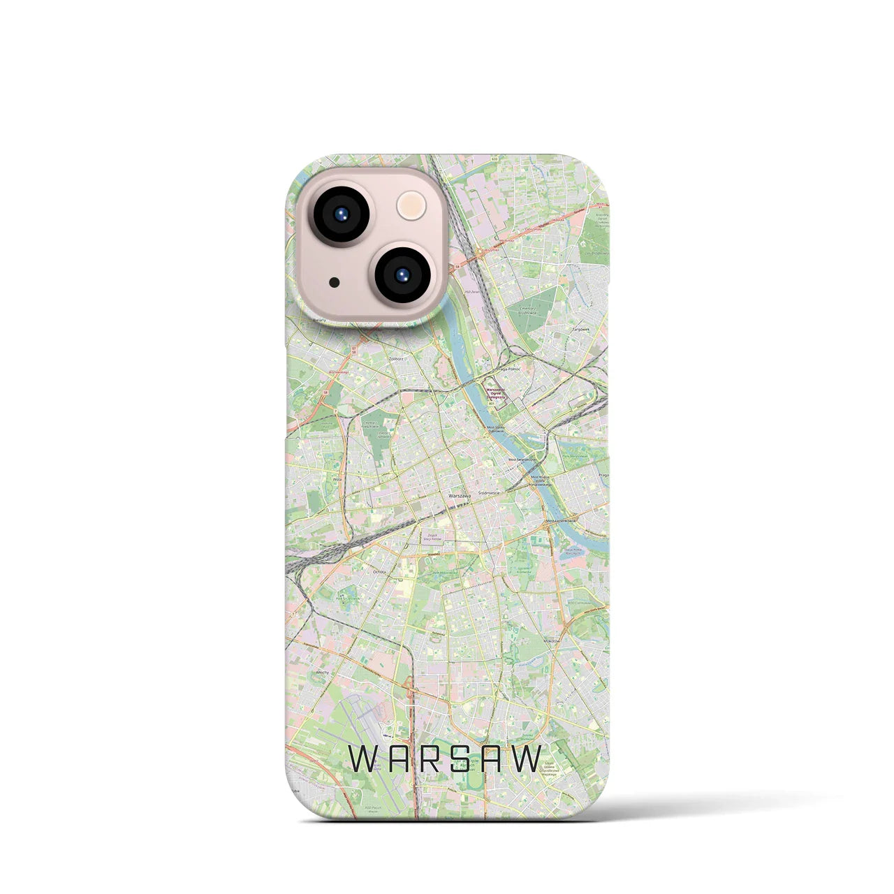 【ワルシャワ(ポーランド)】地図柄iPhoneケース(バックカバータイプ)