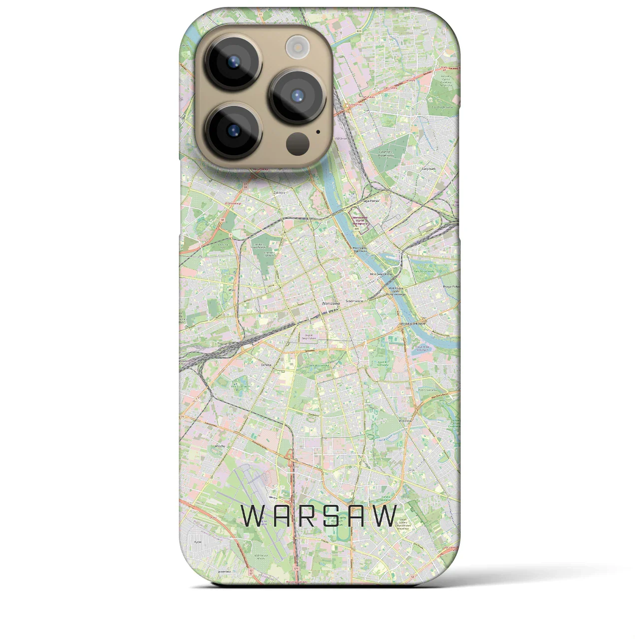 【ワルシャワ(ポーランド)】地図柄iPhoneケース(バックカバータイプ)