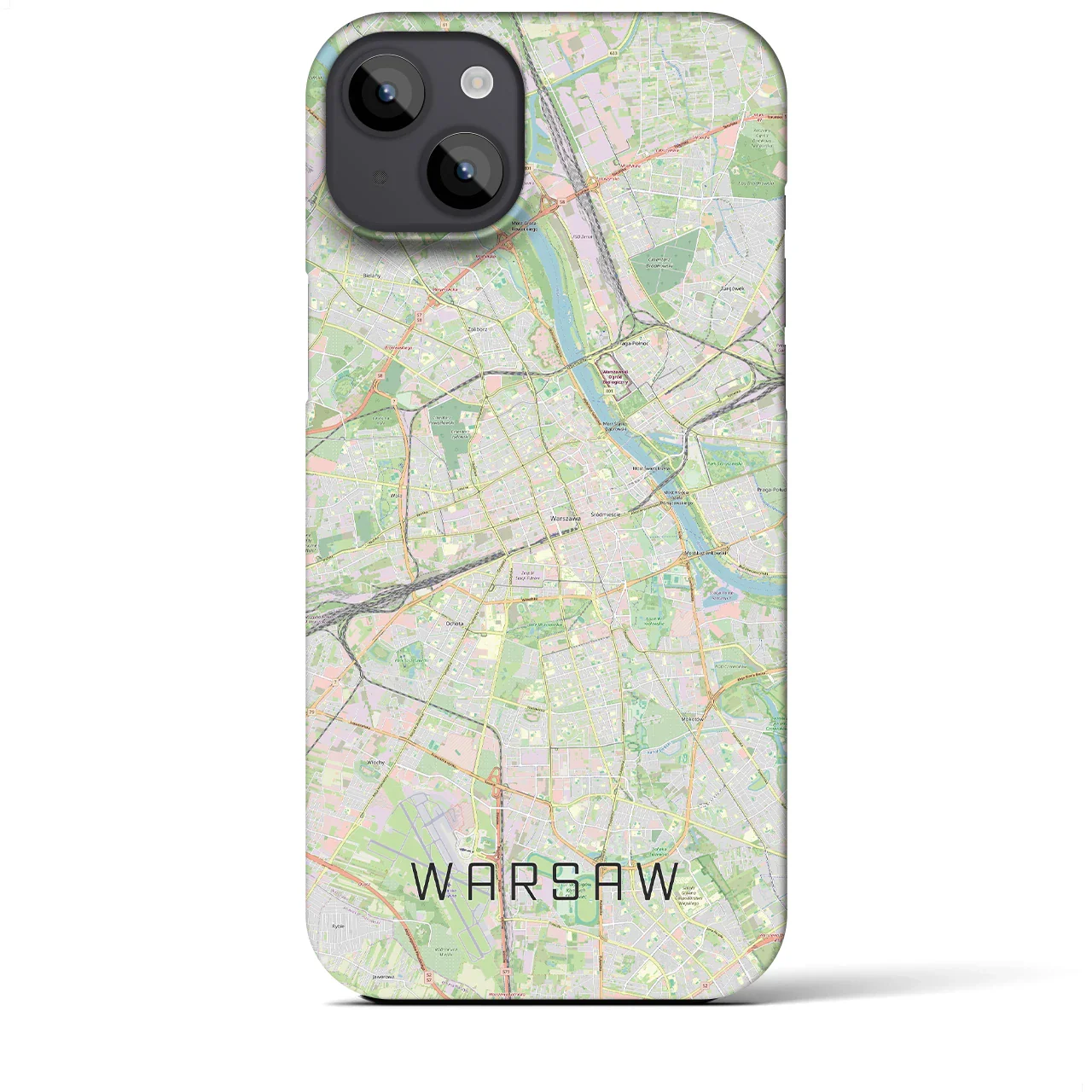 【ワルシャワ(ポーランド)】地図柄iPhoneケース(バックカバータイプ)