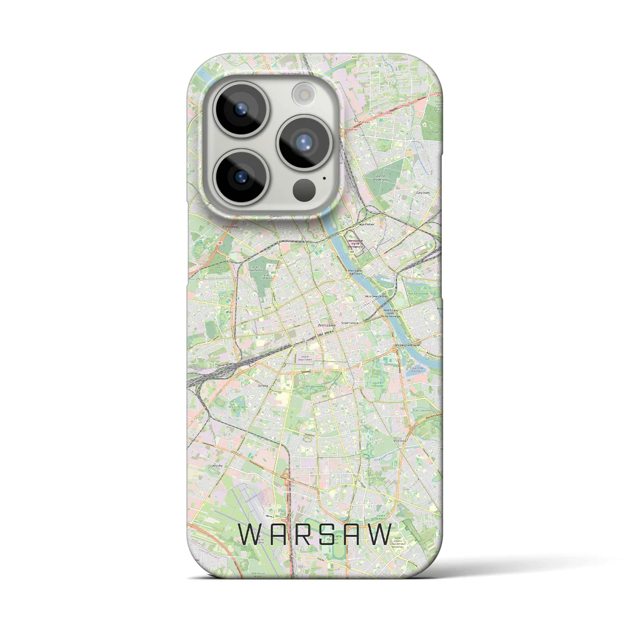 【ワルシャワ(ポーランド)】地図柄iPhoneケース(バックカバータイプ)
