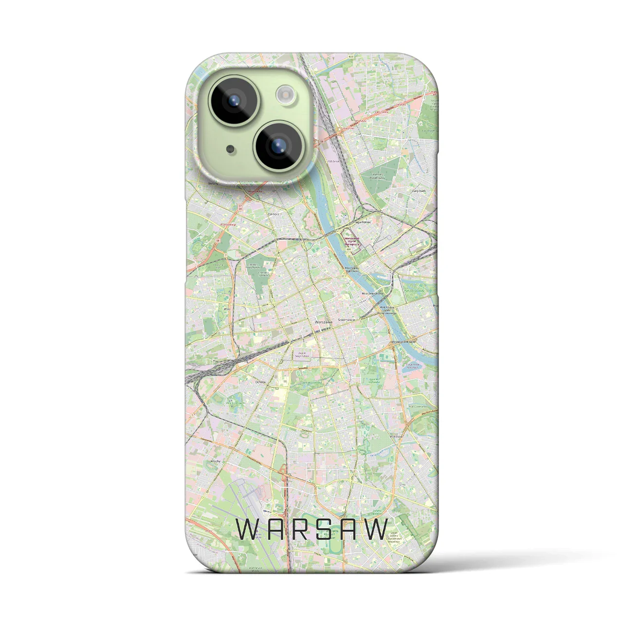 【ワルシャワ(ポーランド)】地図柄iPhoneケース(バックカバータイプ)