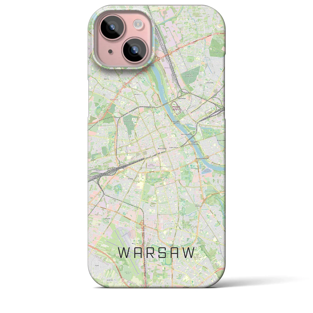 【ワルシャワ(ポーランド)】地図柄iPhoneケース(バックカバータイプ)