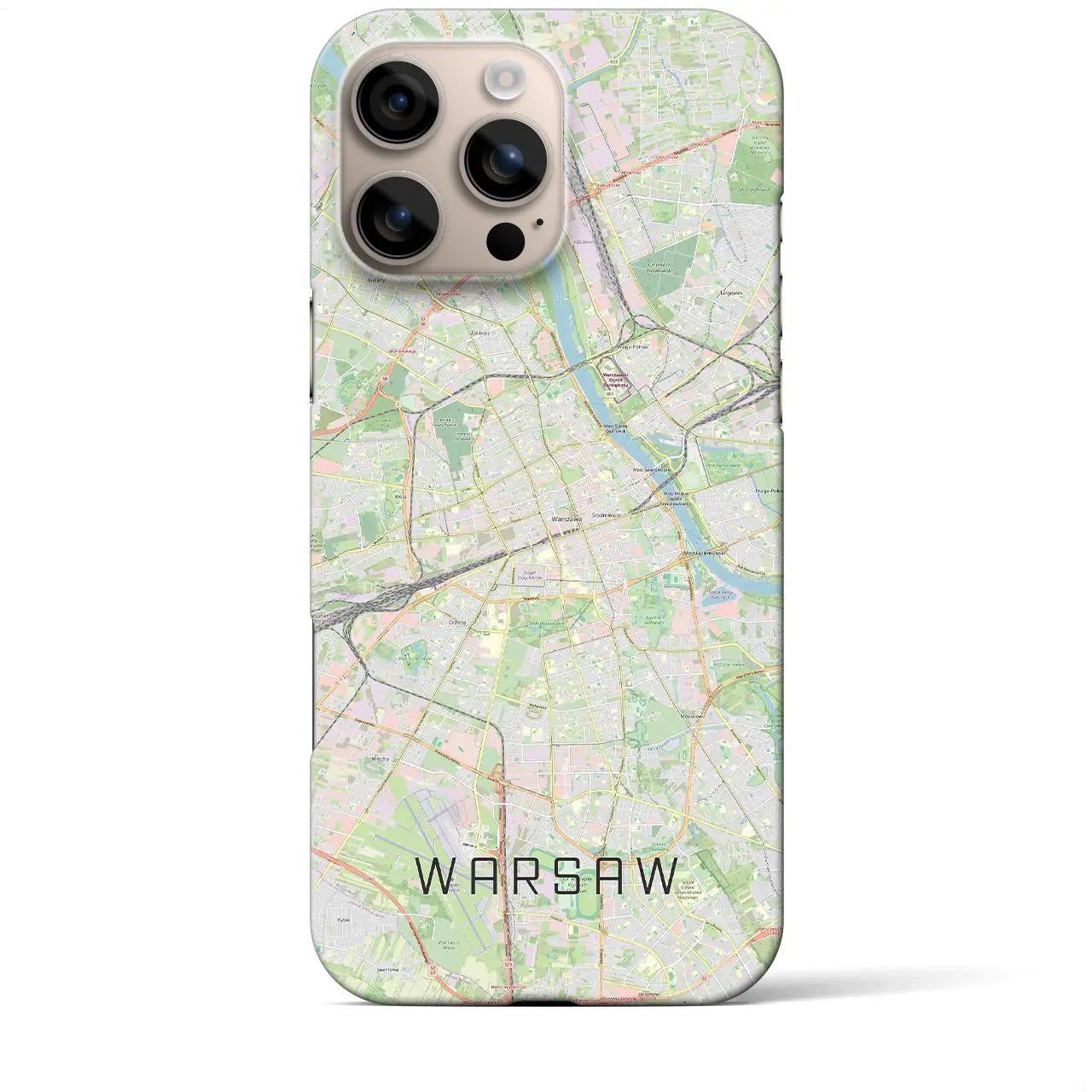 【ワルシャワ(ポーランド)】地図柄iPhoneケース(バックカバータイプ)