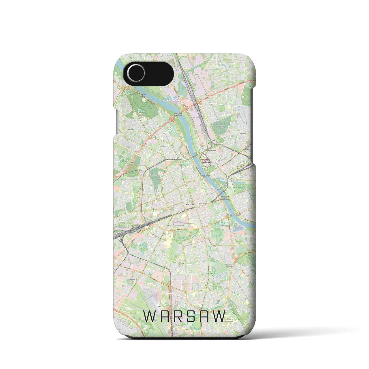 【ワルシャワ(ポーランド)】地図柄iPhoneケース(バックカバータイプ)