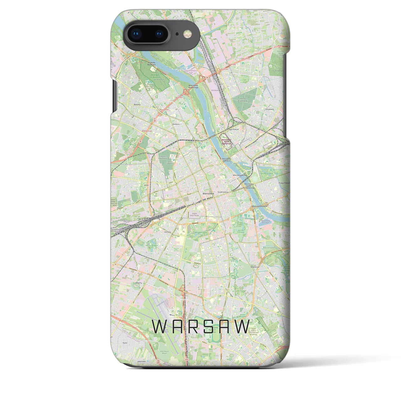 【ワルシャワ(ポーランド)】地図柄iPhoneケース(バックカバータイプ)