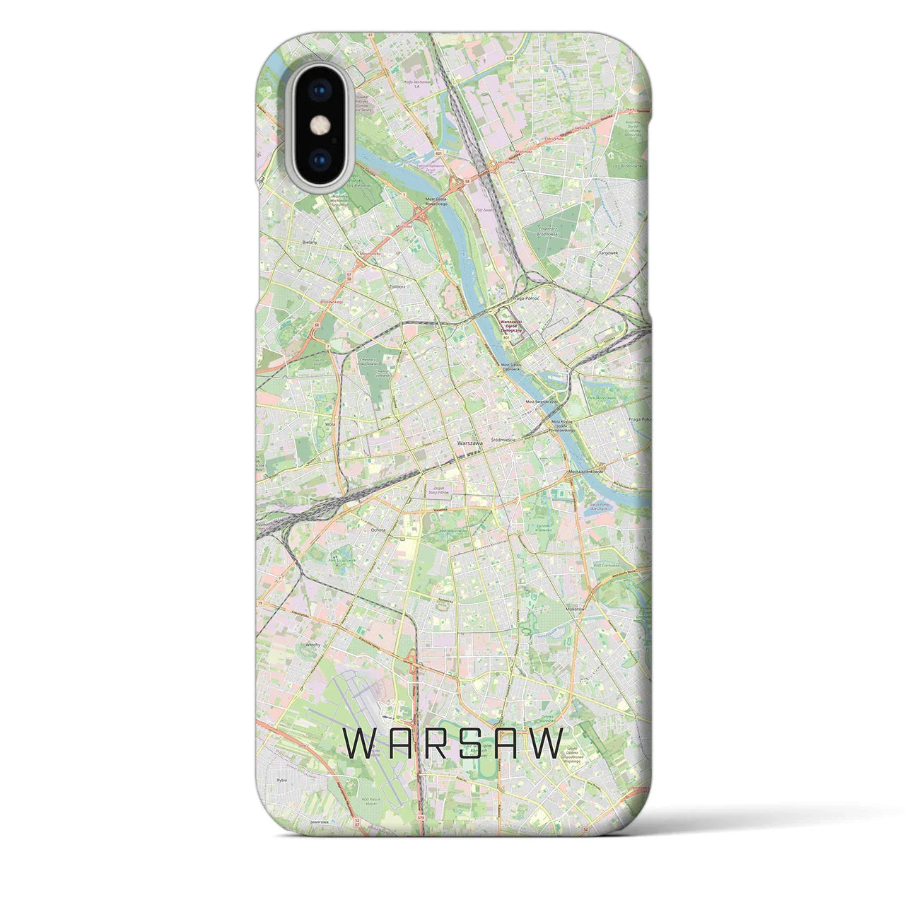 【ワルシャワ(ポーランド)】地図柄iPhoneケース(バックカバータイプ)