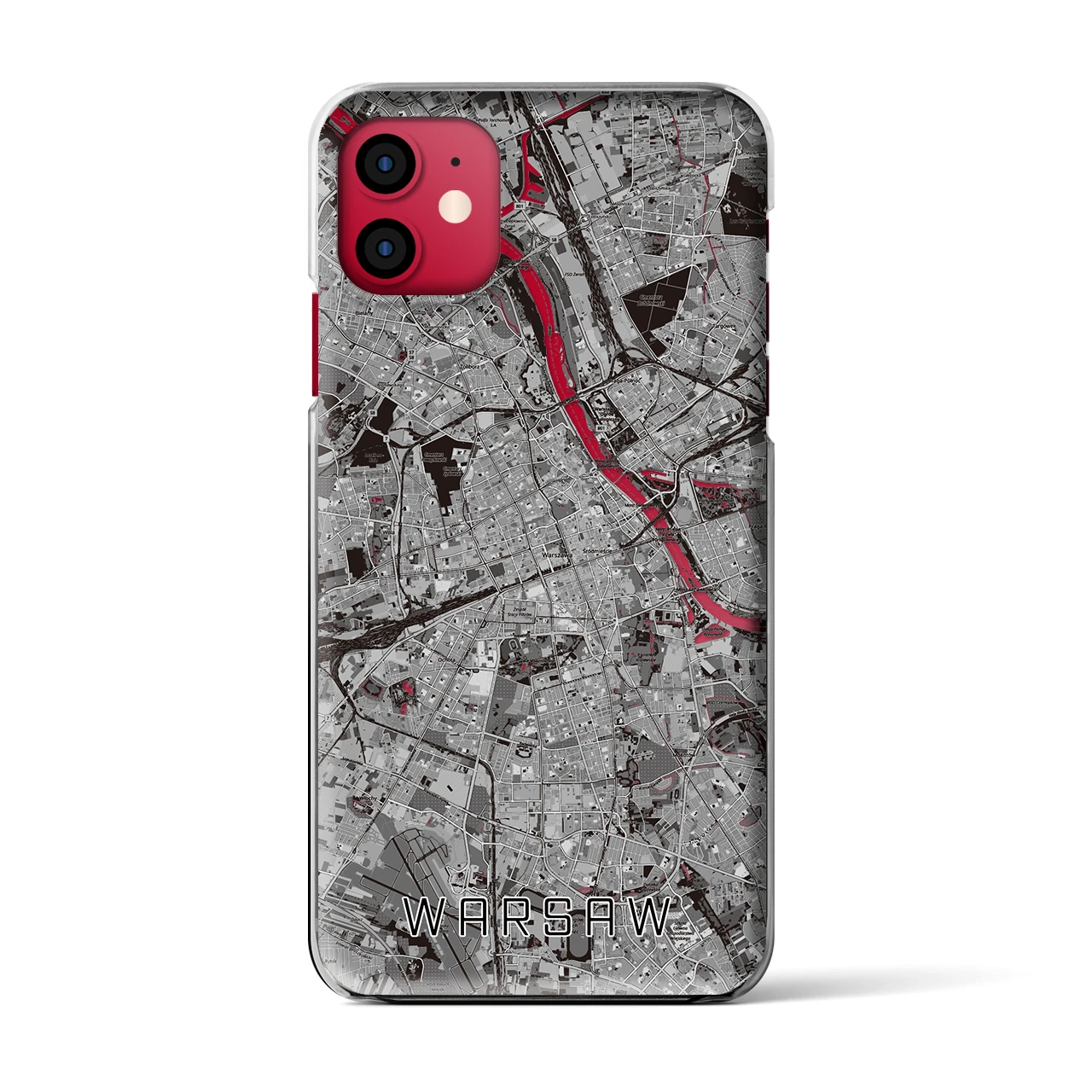 【ワルシャワ(ポーランド)】地図柄iPhoneケース(クリアタイプ)