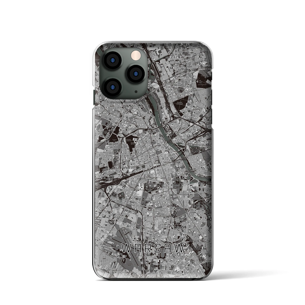 【ワルシャワ(ポーランド)】地図柄iPhoneケース(クリアタイプ)