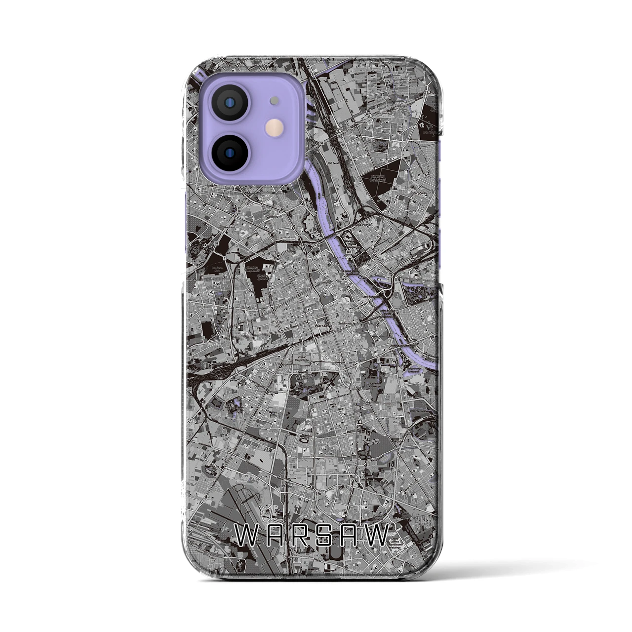 【ワルシャワ(ポーランド)】地図柄iPhoneケース(クリアタイプ)
