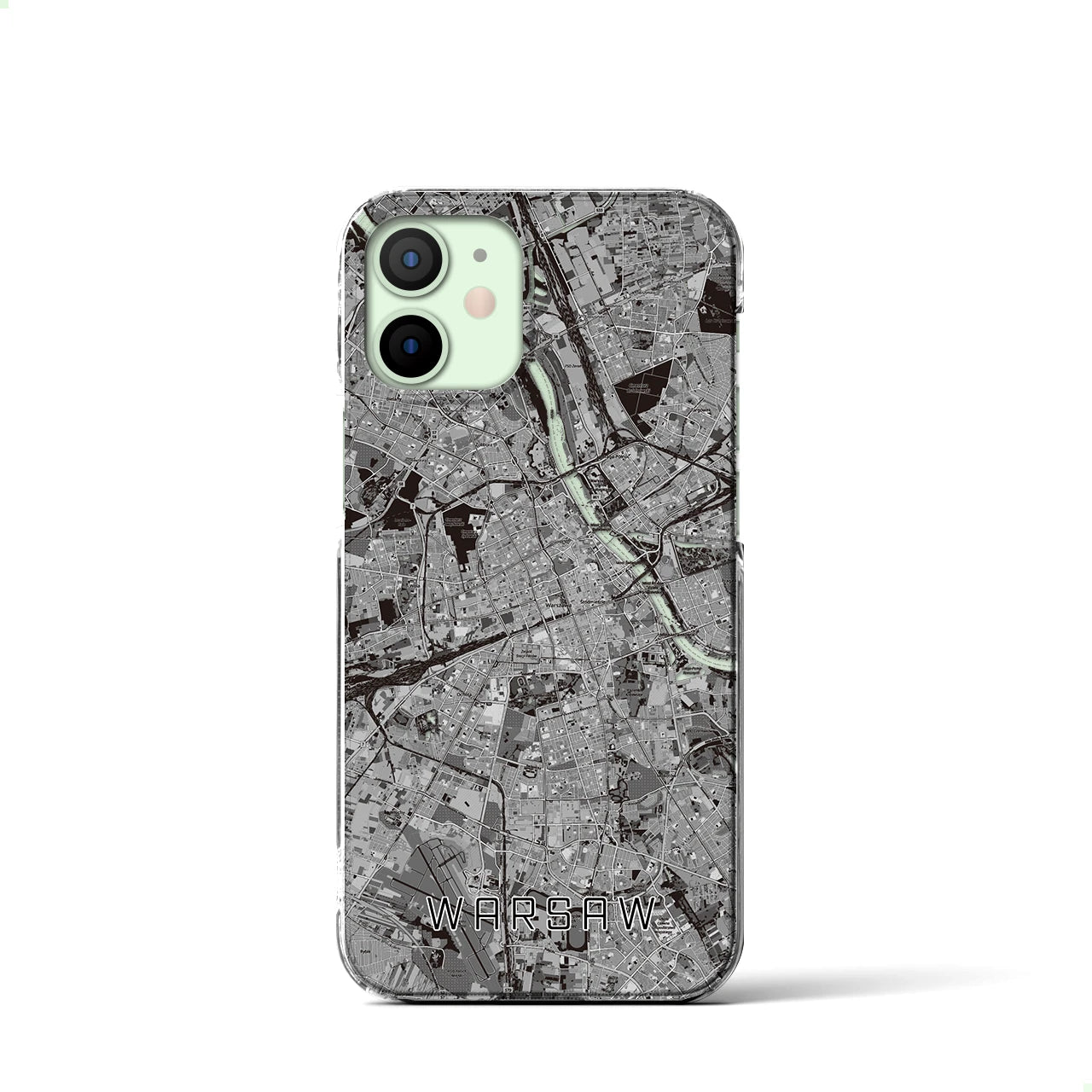 【ワルシャワ(ポーランド)】地図柄iPhoneケース(クリアタイプ)