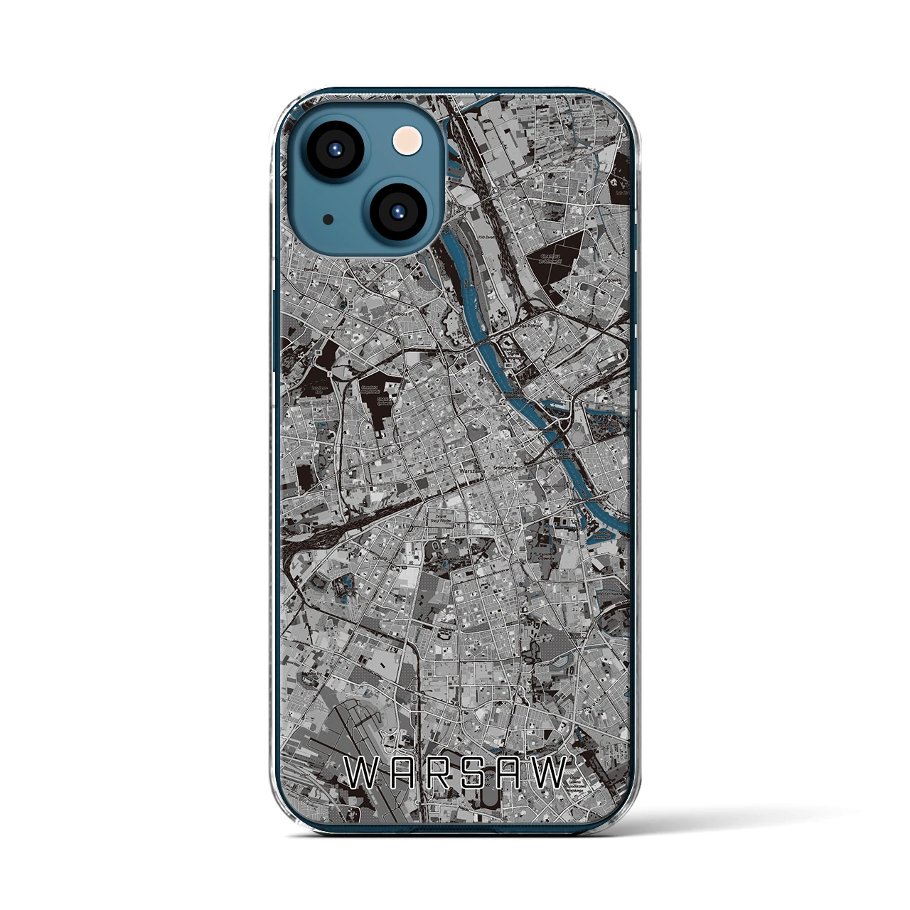【ワルシャワ(ポーランド)】地図柄iPhoneケース(クリアタイプ)