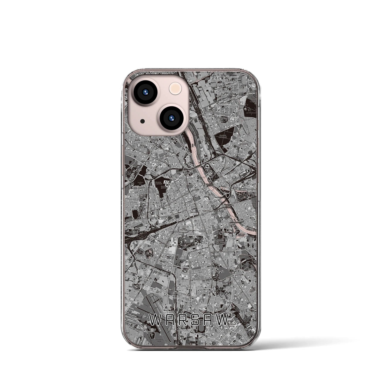 【ワルシャワ(ポーランド)】地図柄iPhoneケース(クリアタイプ)