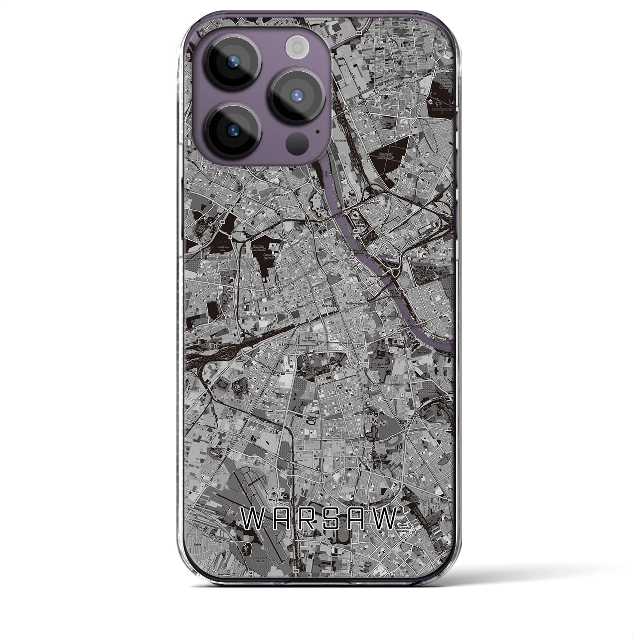 【ワルシャワ(ポーランド)】地図柄iPhoneケース(クリアタイプ)