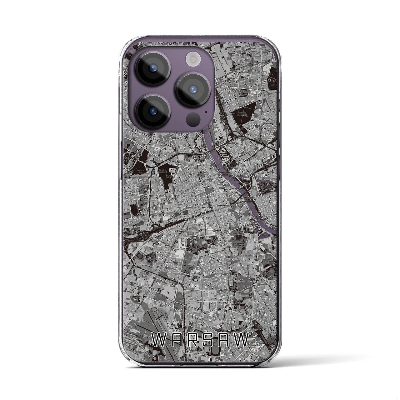 【ワルシャワ(ポーランド)】地図柄iPhoneケース(クリアタイプ)