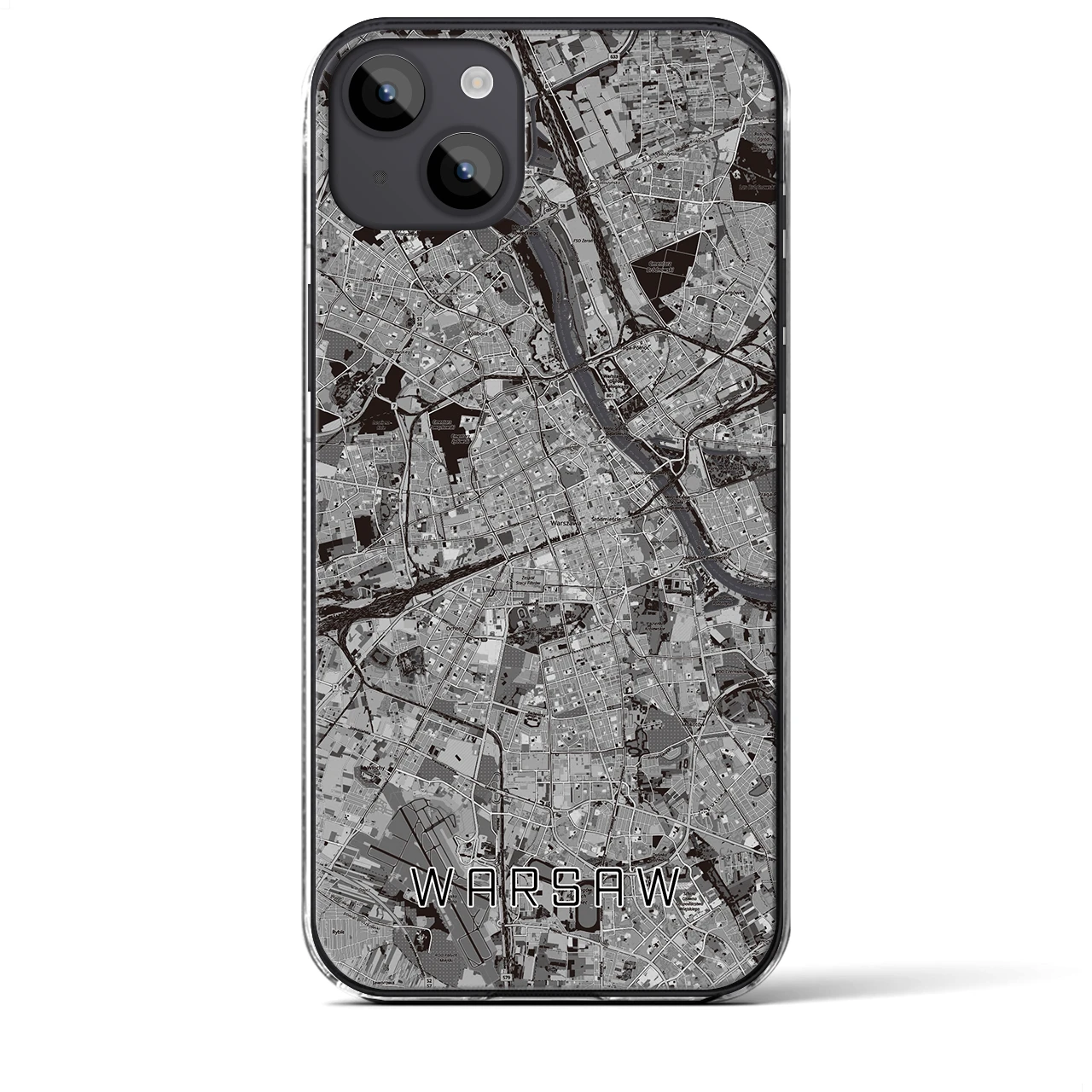 【ワルシャワ(ポーランド)】地図柄iPhoneケース(クリアタイプ)