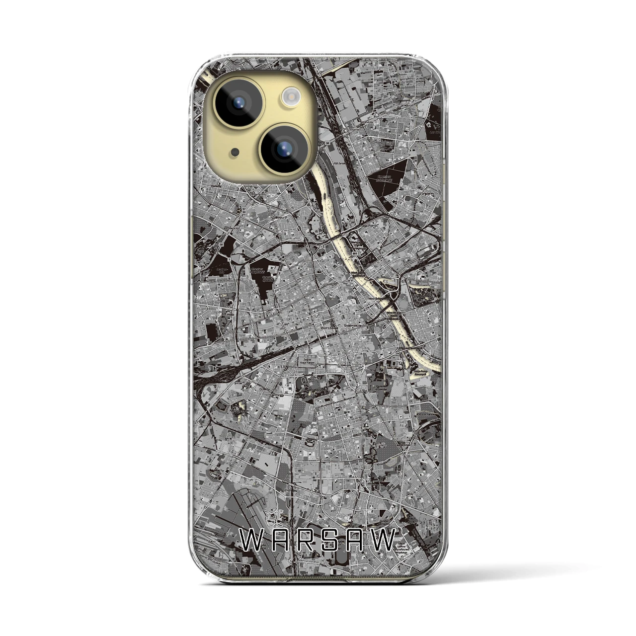 【ワルシャワ(ポーランド)】地図柄iPhoneケース(クリアタイプ)