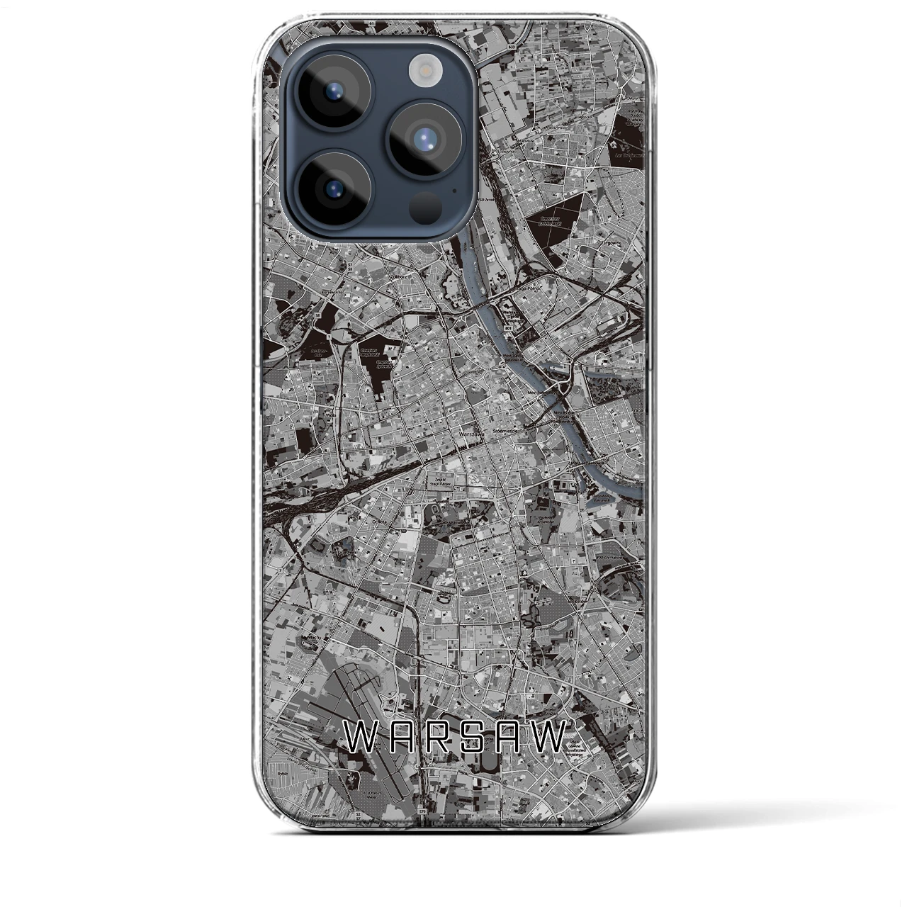 【ワルシャワ(ポーランド)】地図柄iPhoneケース(クリアタイプ)