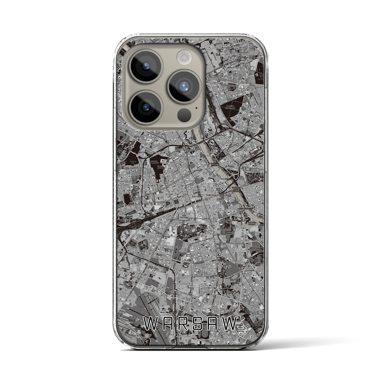 【ワルシャワ(ポーランド)】地図柄iPhoneケース(クリアタイプ)