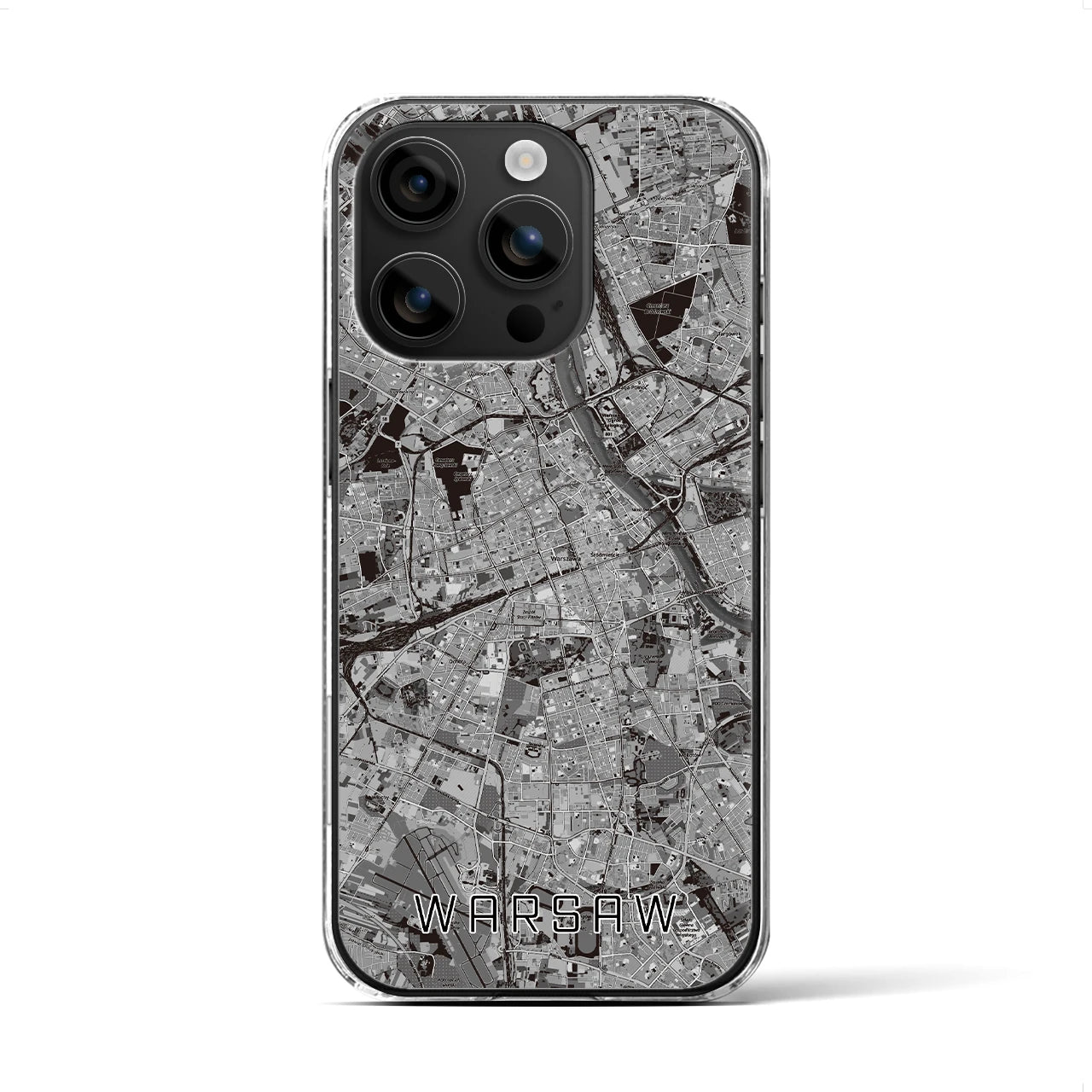 【ワルシャワ(ポーランド)】地図柄iPhoneケース(クリアタイプ)