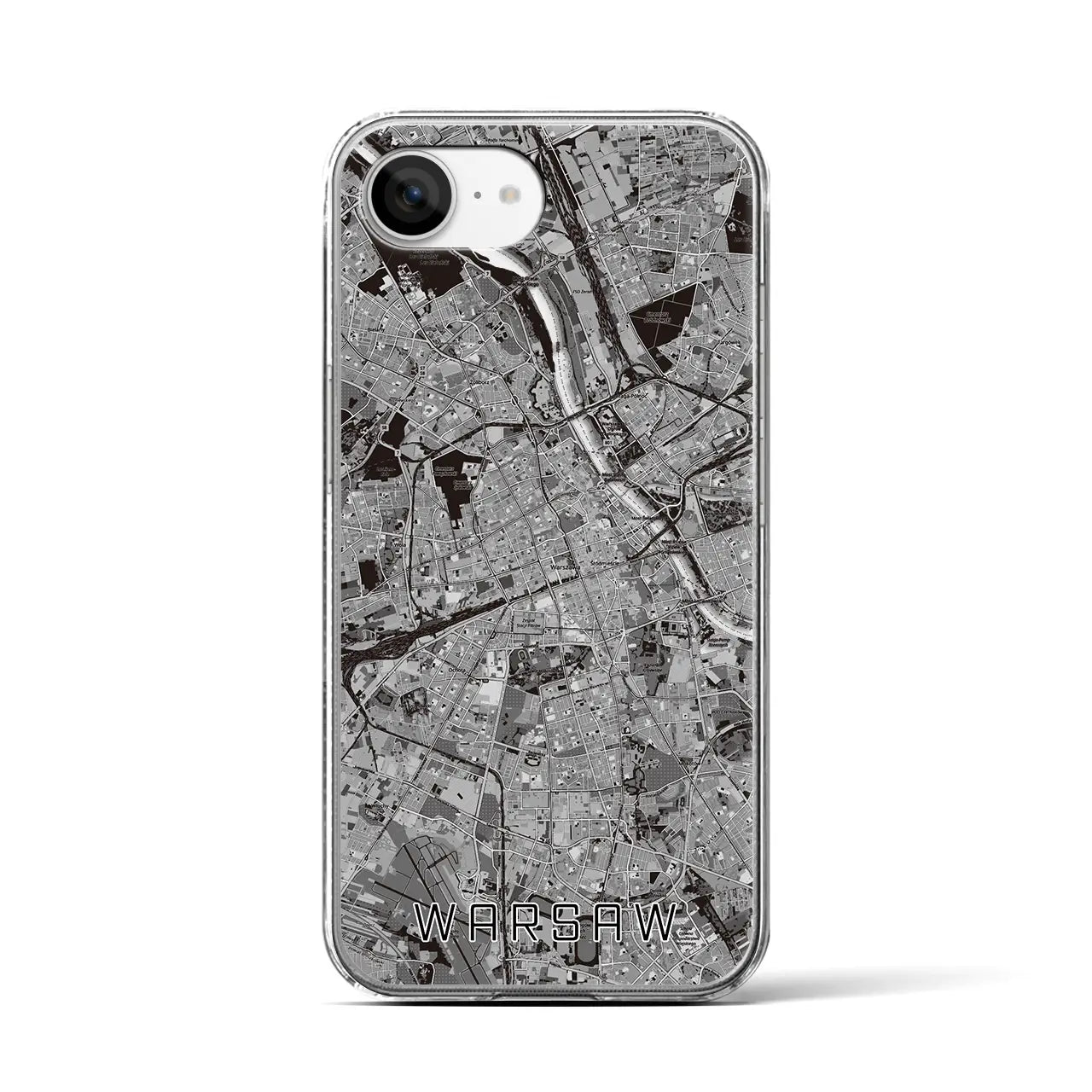【ワルシャワ(ポーランド)】地図柄iPhoneケース(クリアタイプ)